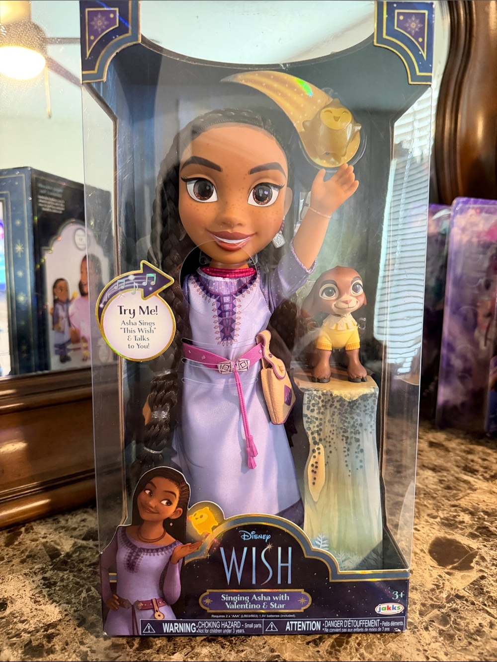 Disney 16’ Asha Singing Doll in Lavender with Valentino & Star